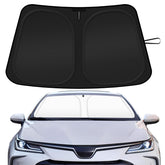 SHINEHOME Corolla windshield sun shade front view blocks UV rays and heat.