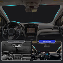 SHINEHOME Crosstrek sun shade black layer blocks heat buildup inside the cabin.