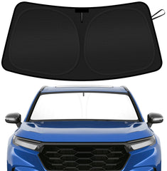 SHINEHOME CR-V sun shade front view blocks heat at the windshield to keep cabin cooler.