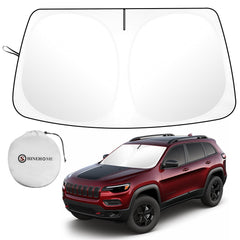 SHINEHOME Jeep Cherokee sunshade on the windshield protects front cabin from sun