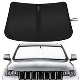 SHINEHOME Jeep Grand Cherokee windshield sun shade front view blocks heat.