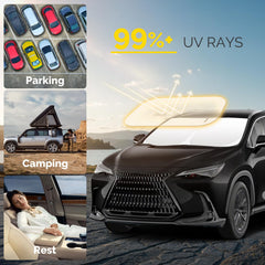 SHINEHOME sun shade folded storage bag for easy stowaway after parking