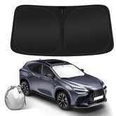 SHINEHOME Lexus NX sunshade installed on front windshield to block heat