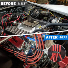 SHINEHOME organized engine bay with wire management for tidier look