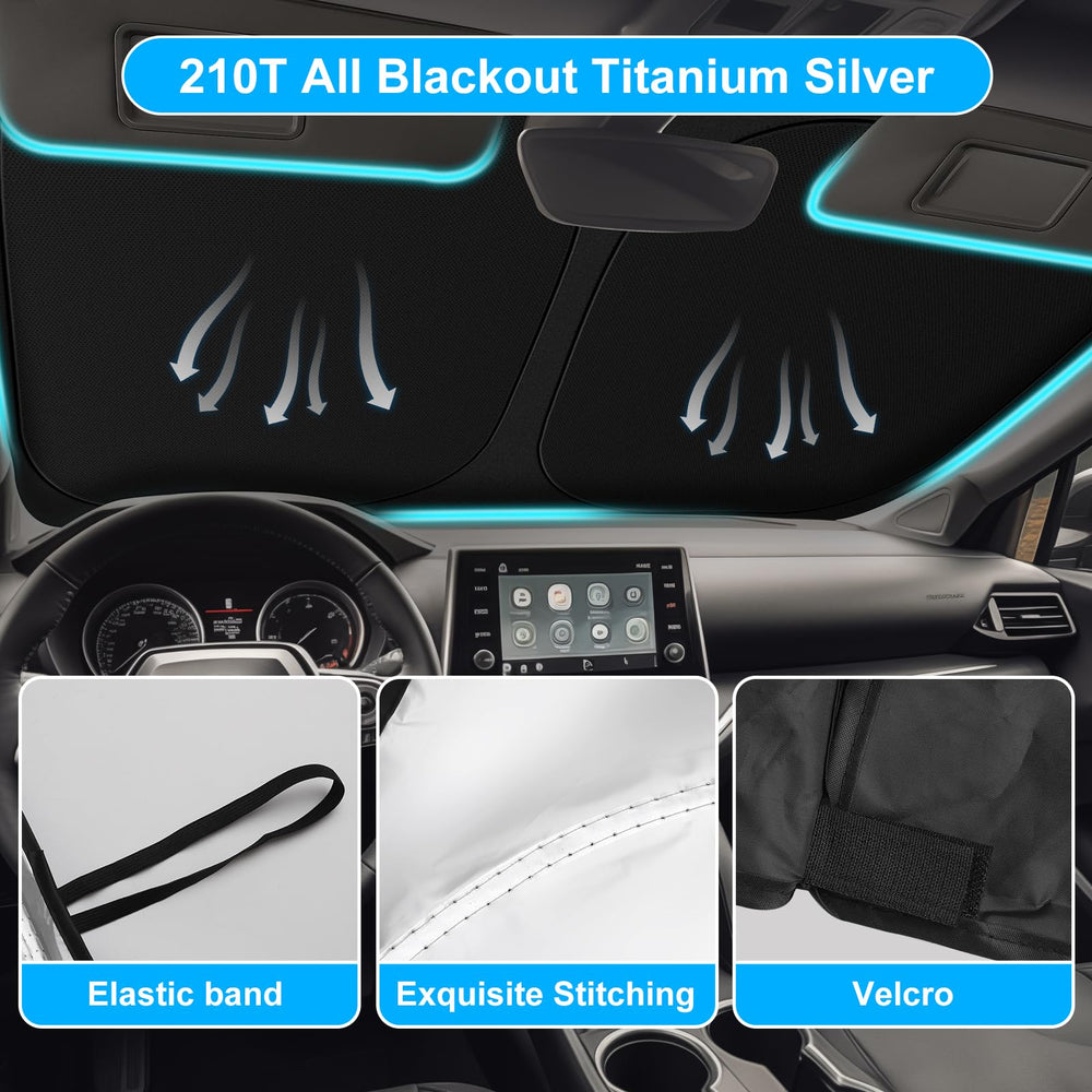 SHINEHOME Rav4 sunshade double-layer design reflects sun and reduces cabin heat.