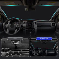 SHINEHOME Tacoma sun shade UV-blocking prevents sun damage to dashboard and seats.