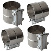 Shineyoo 3-inch lap joint exhaust band clamp front view showing corrosion-resistant 304 stainless steel.