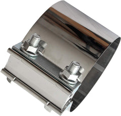 Shineyoo exhaust band clamp 4in stainless steel detail emphasizes corrosion resistance and durable hardware.