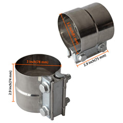 Shineyoo exhaust band clamp installation demonstrates easy, tool-free joining of pipes and mufflers.