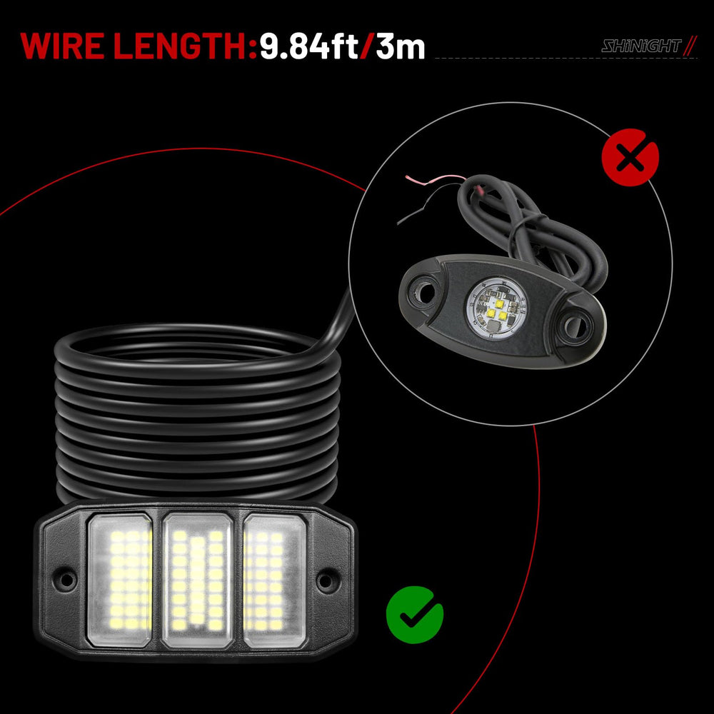 Shinight 72 LEDs provide intense brightness across a wide 180° angle