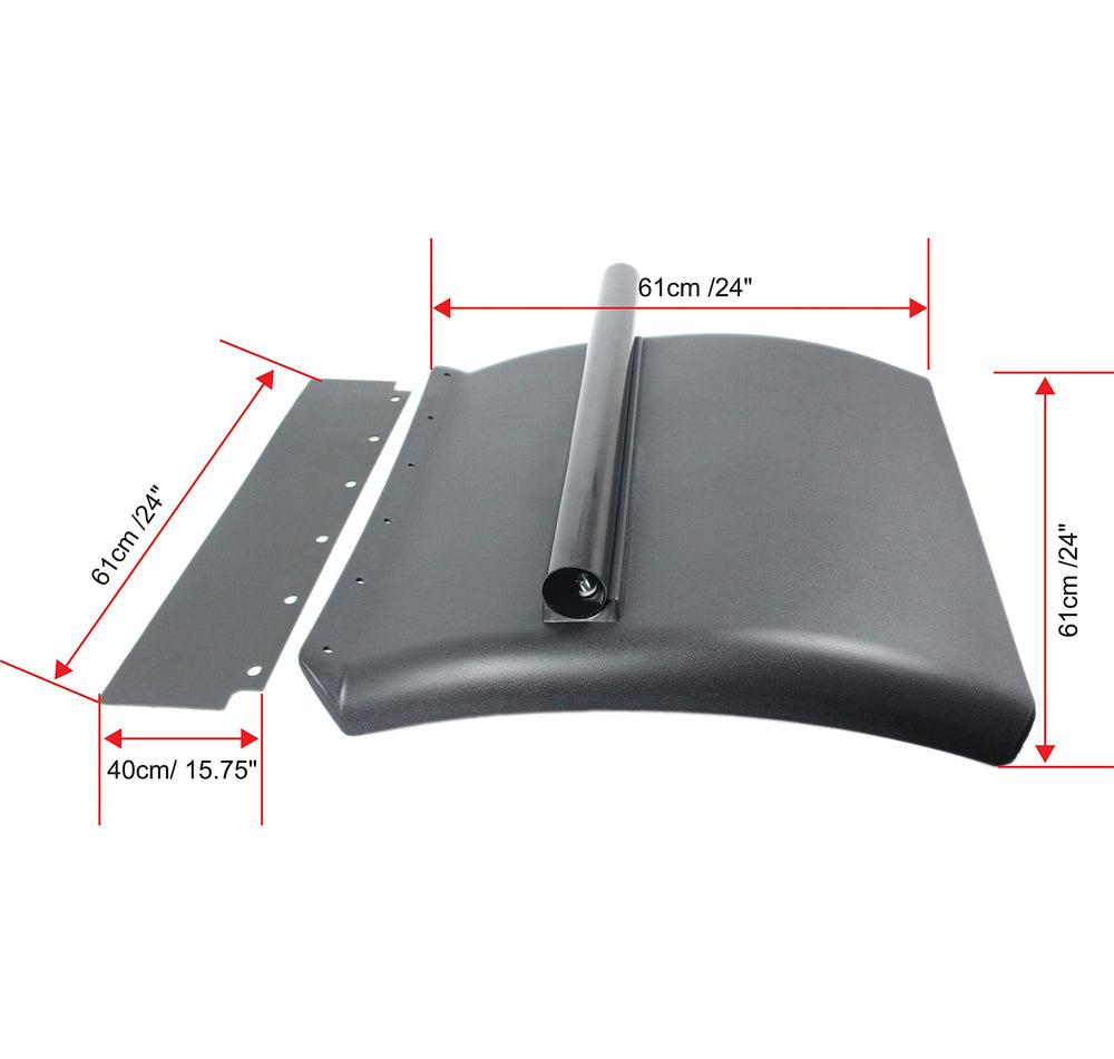 SHINJEW quarter fender 24x24 truck protection image, guards wheels from debris.