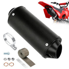 SHIQINHA 1.1-inch muffler exterior for rugged ATVs and dirt bikes, showing compatibility.