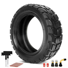 SHIQINHA 90/65-6.5 tubeless tire side view showing sturdy construction and size