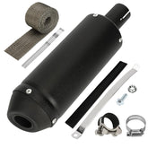 Shiqinha 28mm exhaust muffler close-up for compact slip-on upgrade on dirt bikes