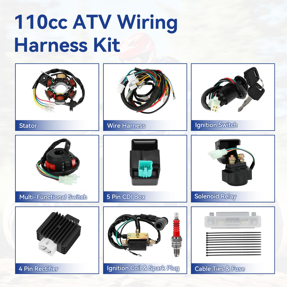 SHIQINHA ignition coil for ATV kit enhances spark delivery and engine start.