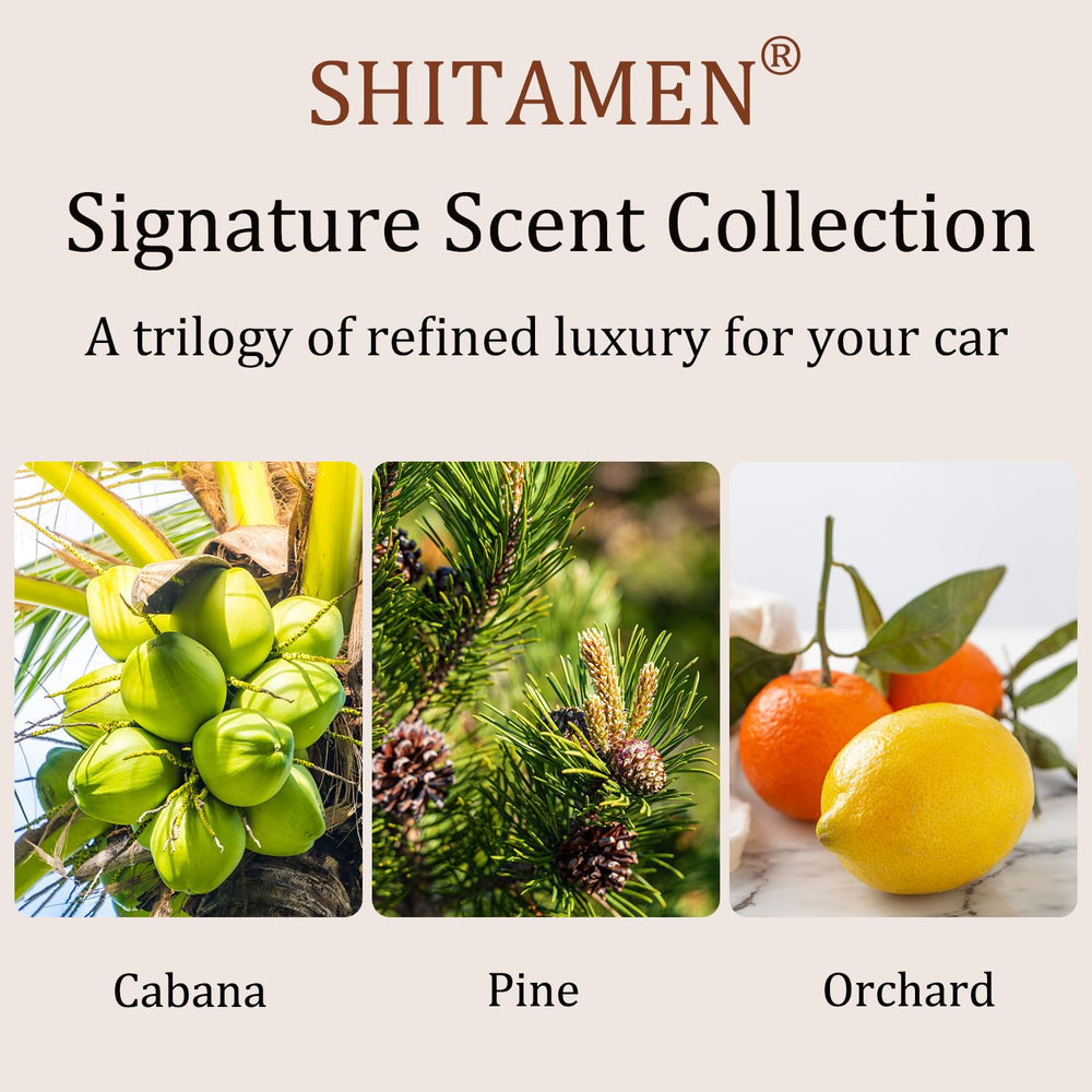 SHITAMEN Cabana scent refill delivers tropical notes for cabin freshness.