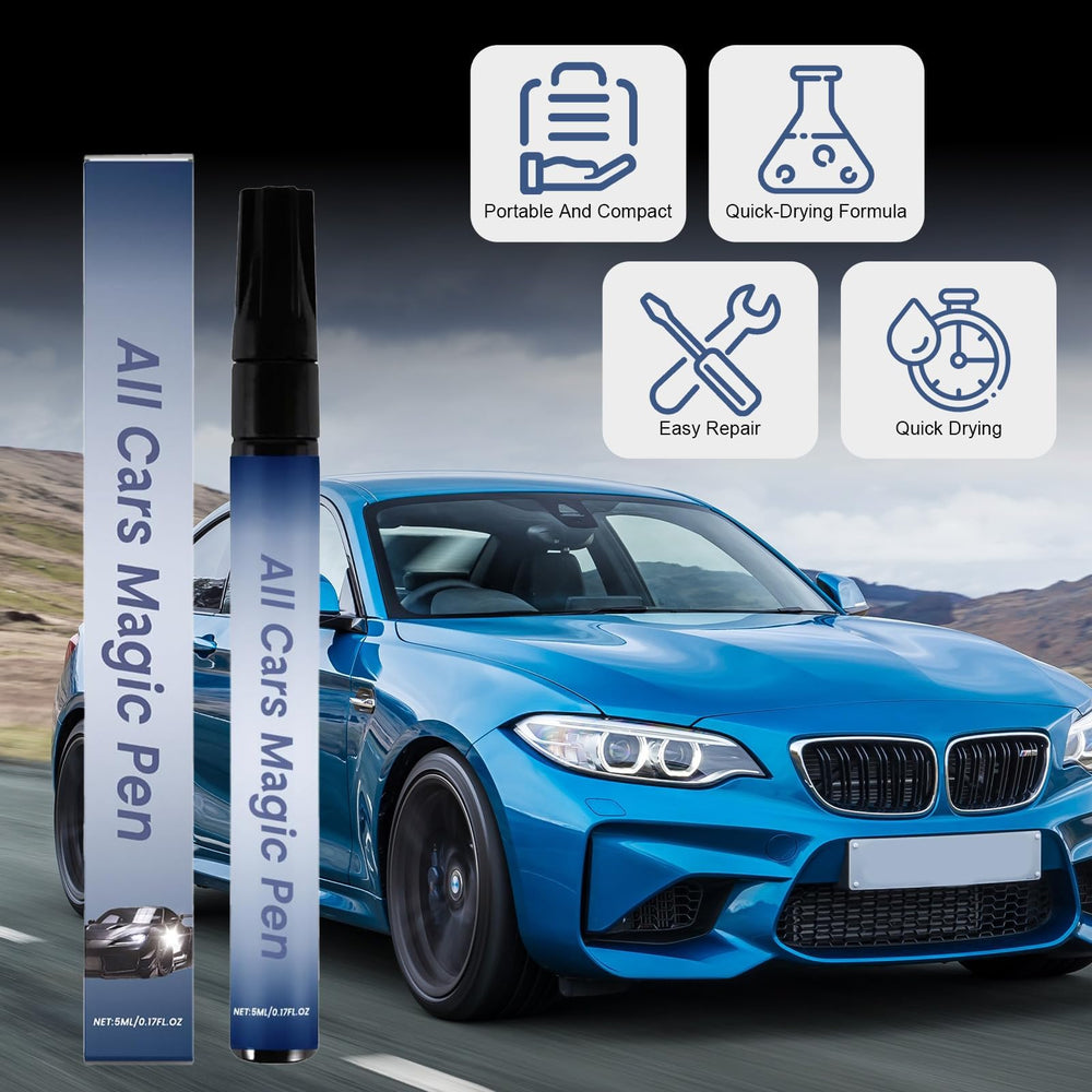SHIUMORE Magic Car Scratch Remover Pen in action applying the tip for seamless blending