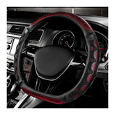 SHMZK steering wheel cover red with 3D honeycomb design for improved grip.
