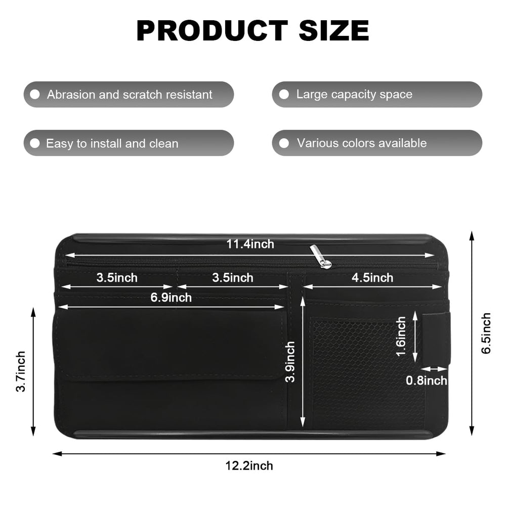 SHMZK sun visor organizer multi-pocket layout demonstrates organized storage.