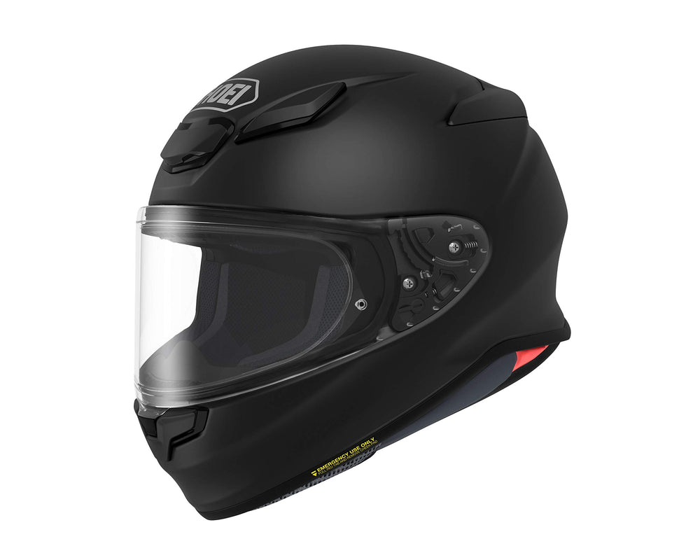 Shoei RF-1400 front view helmet with aerodynamic shell for windy rides.