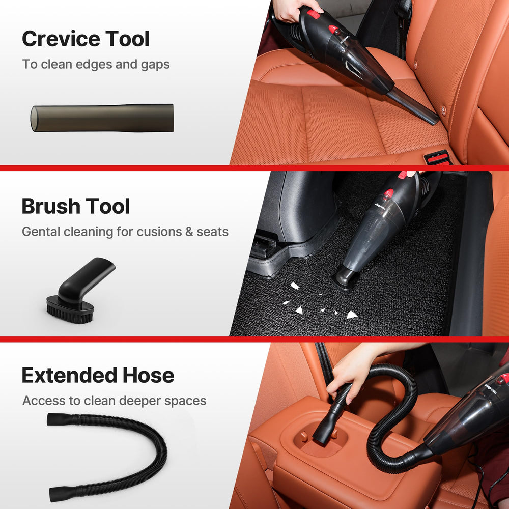Shop-Vac 12V car vacuum with 500ml dust cup for less frequent emptying.