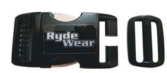 Shubandit RydeWear helmet quick-release buckle in metal for easy helmet on/off