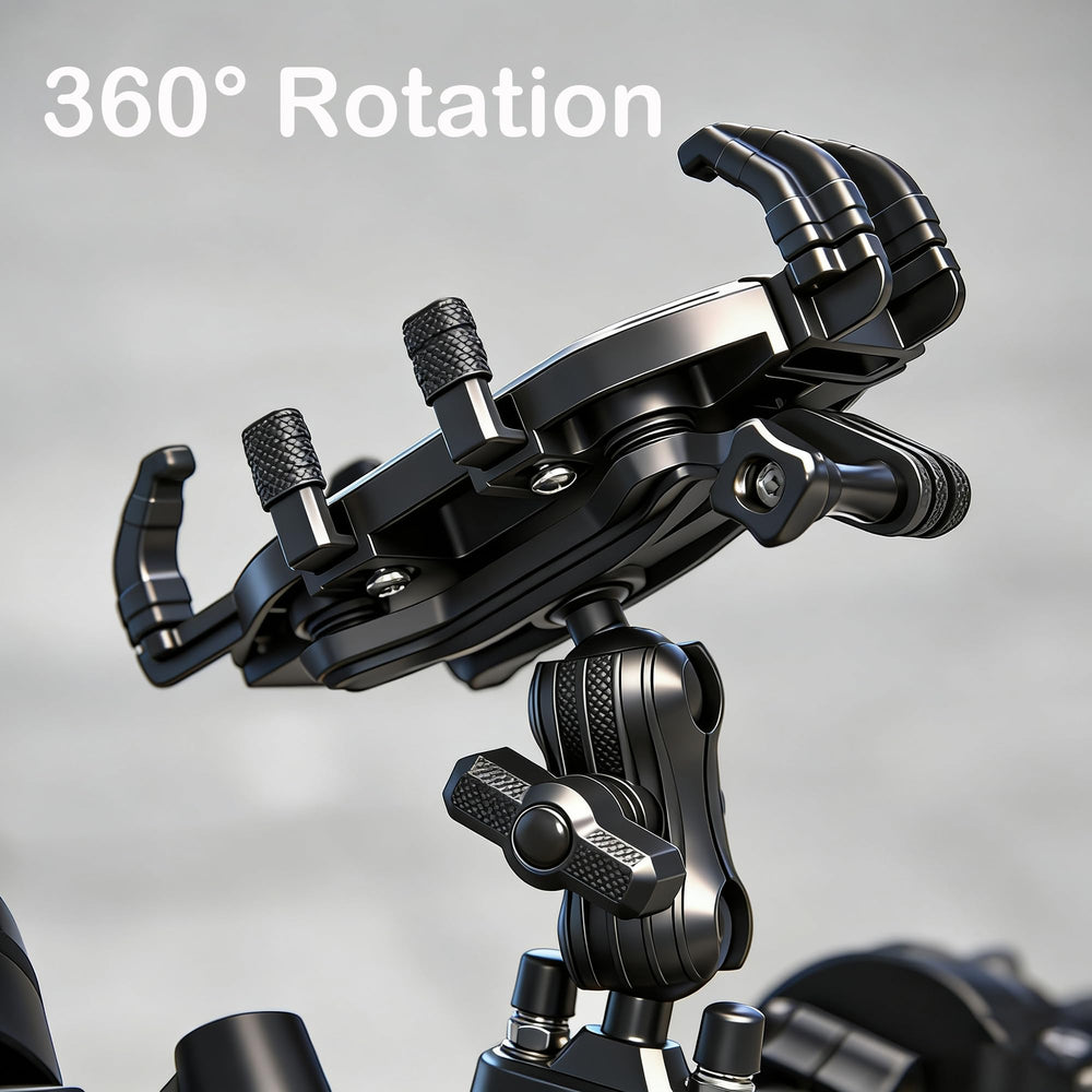 ShuoTurbo phone mount clamp and arm offer flexible adjustment.