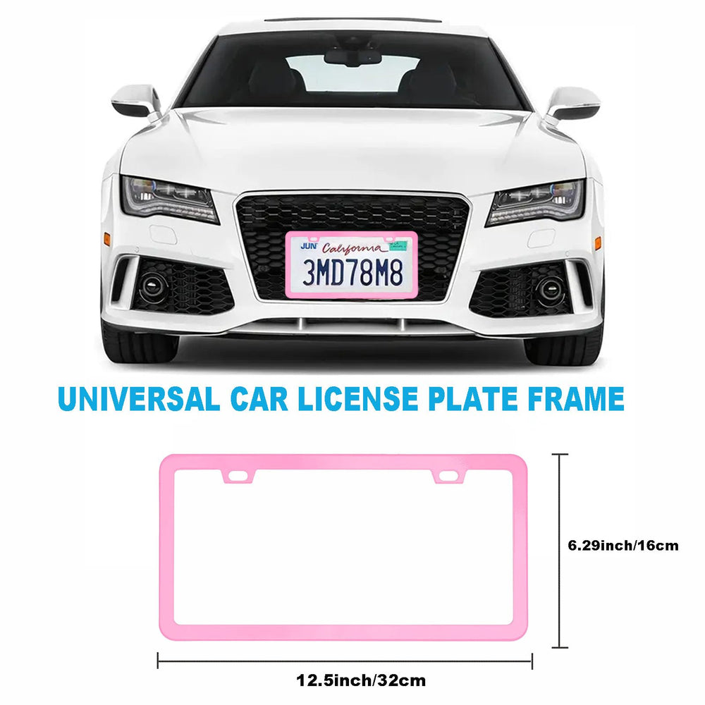 Shutuan pink license frame with anti-theft screws for secure mounting