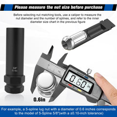 Siapupy 6-spline lug nut key for mid-range spline patterns efficiently