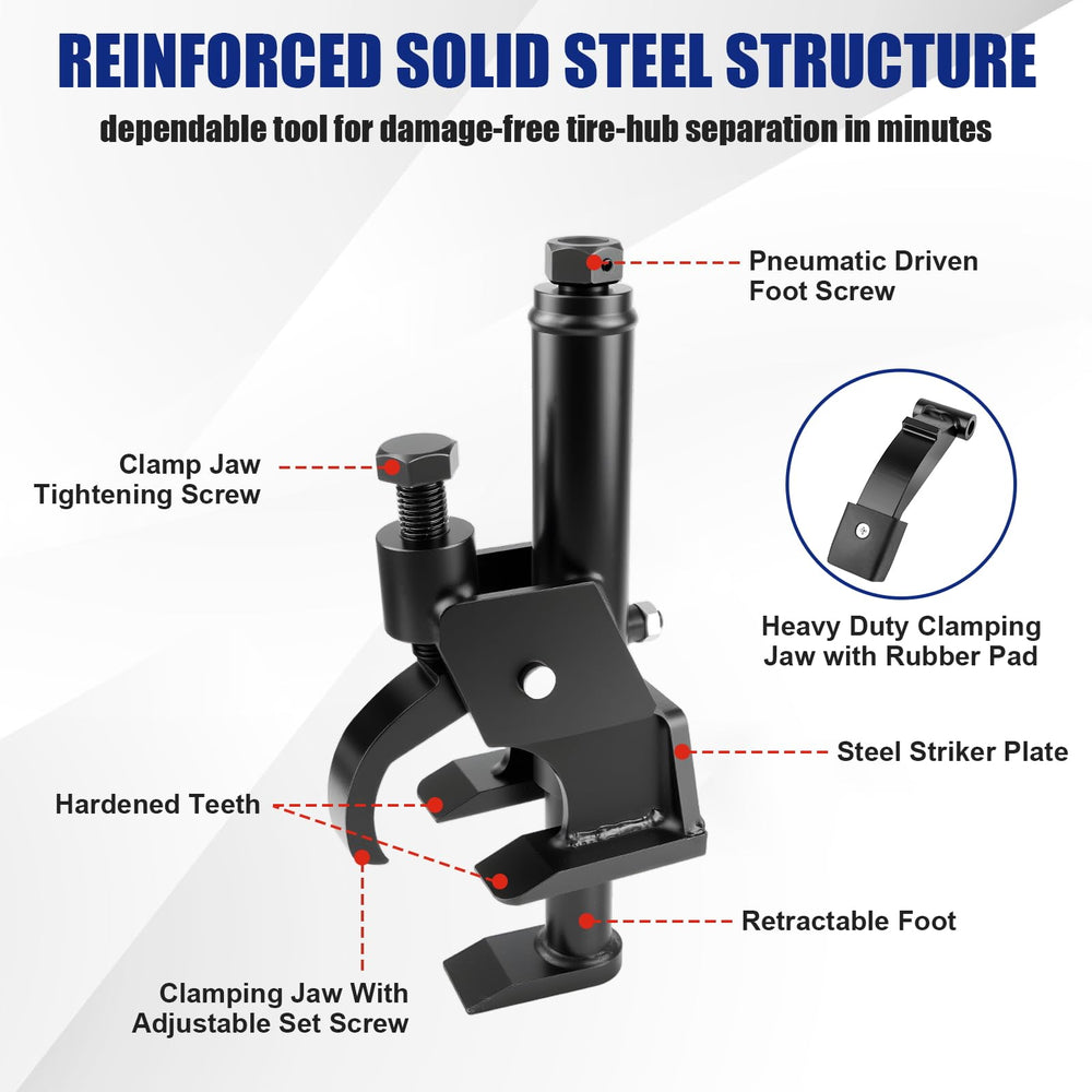Siapupy bead breaker drive screw adjusted for easy bead separation.
