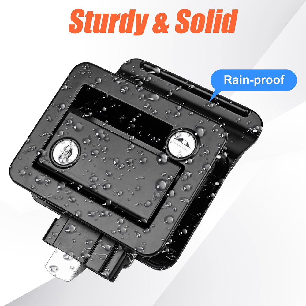 Siasky paddle deadbolt closeup highlighting robust zinc alloy construction.