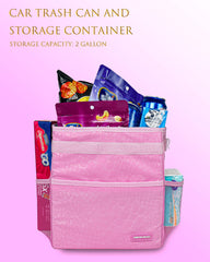 SIBOFUEGO car organizer leopard-pink adds pockets to store small items neatly.