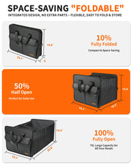 SIBOFUEGO sturdy trunk organizer leopard print front view highlights style and organization.