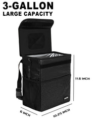 SIBOFUEGO car trash can with waterproof lining resists leaks.