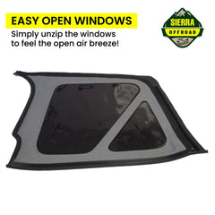 Sierra Offroad Wrangler TJ soft top fitment emphasizes frameless design