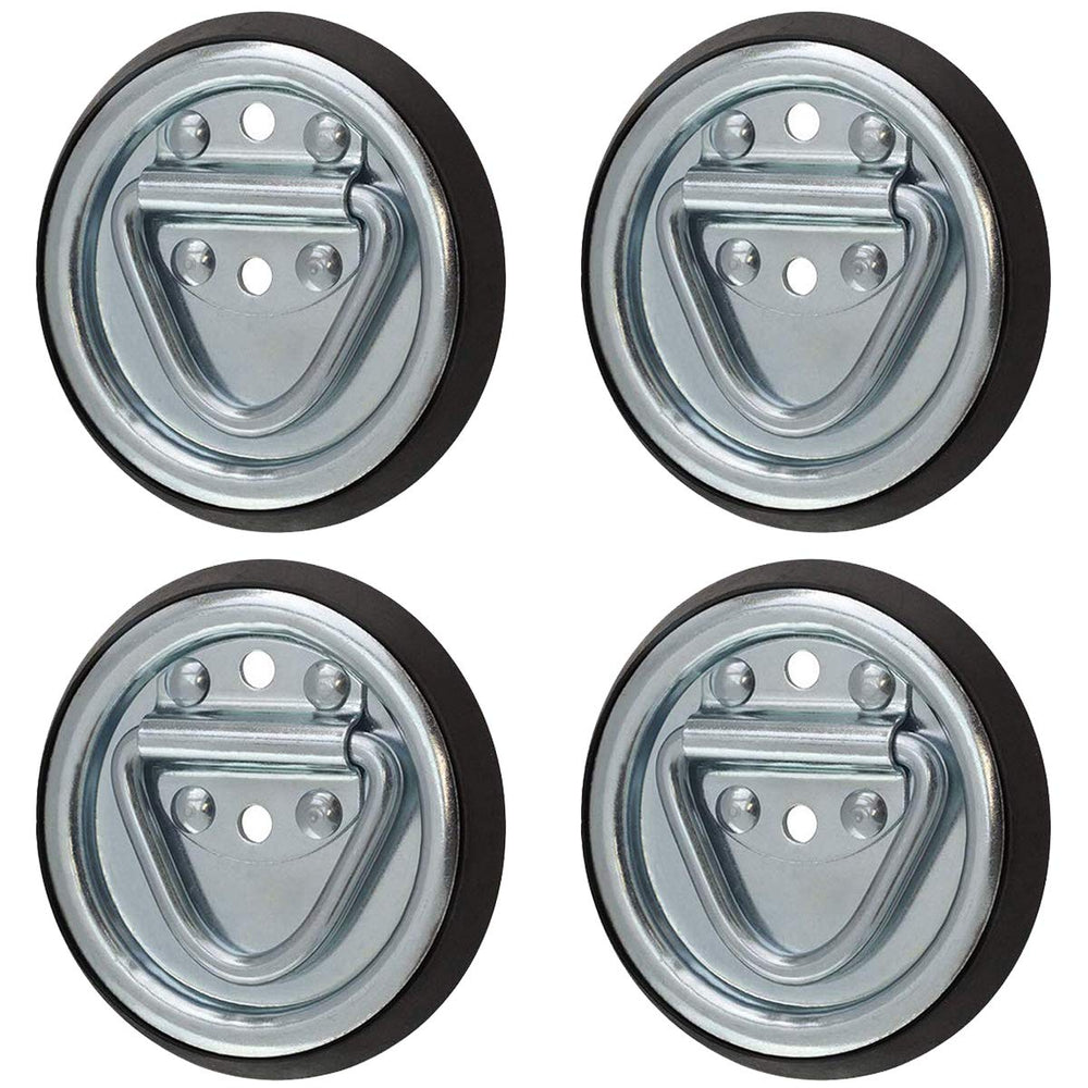 Sierra Pacific Engineering SPEP four-pack D-ring tie-downs with a floor flush base for secure cargo.