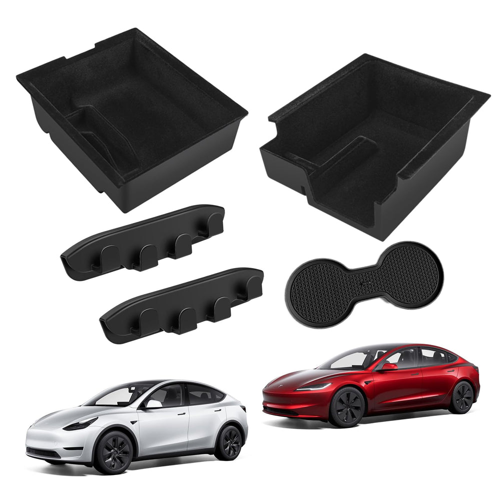SIGLIN center console storage box in Tesla Model Y/Model 3 interior for organized essentials
