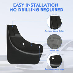 SIGLIN Model Y mud flaps durability close-up highlights tough PP and flexible TPE edges.