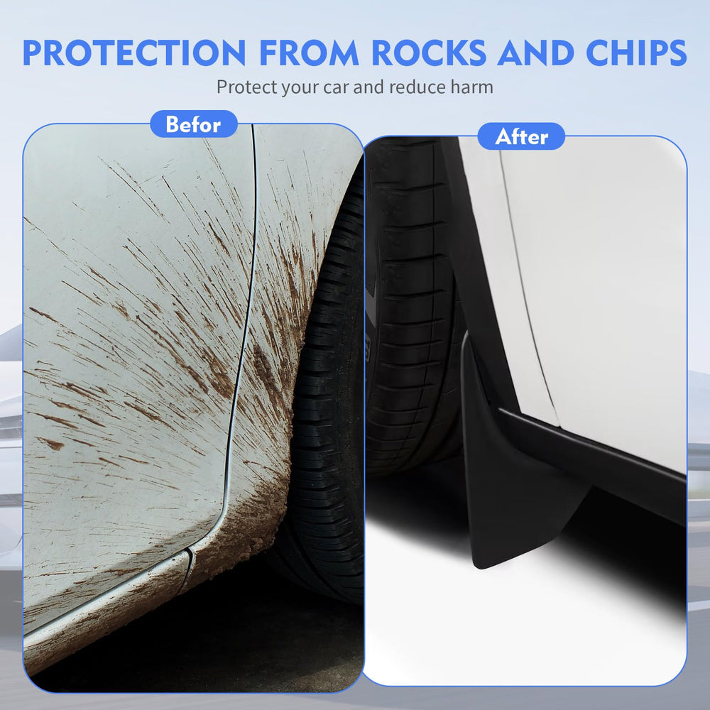 SIGLIN mud flaps for Tesla Model 3, rear view, guards against snow and debris
