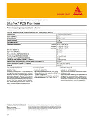 Sika Sikaflex P2G Premium non-conductive formula for safe handling