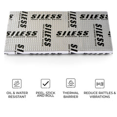 Coverage 36 ft² illustrates economical damping from Siless Vibro 80mil