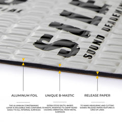 Close-up of Siless Vibro 80mil texture highlighting rugged damping