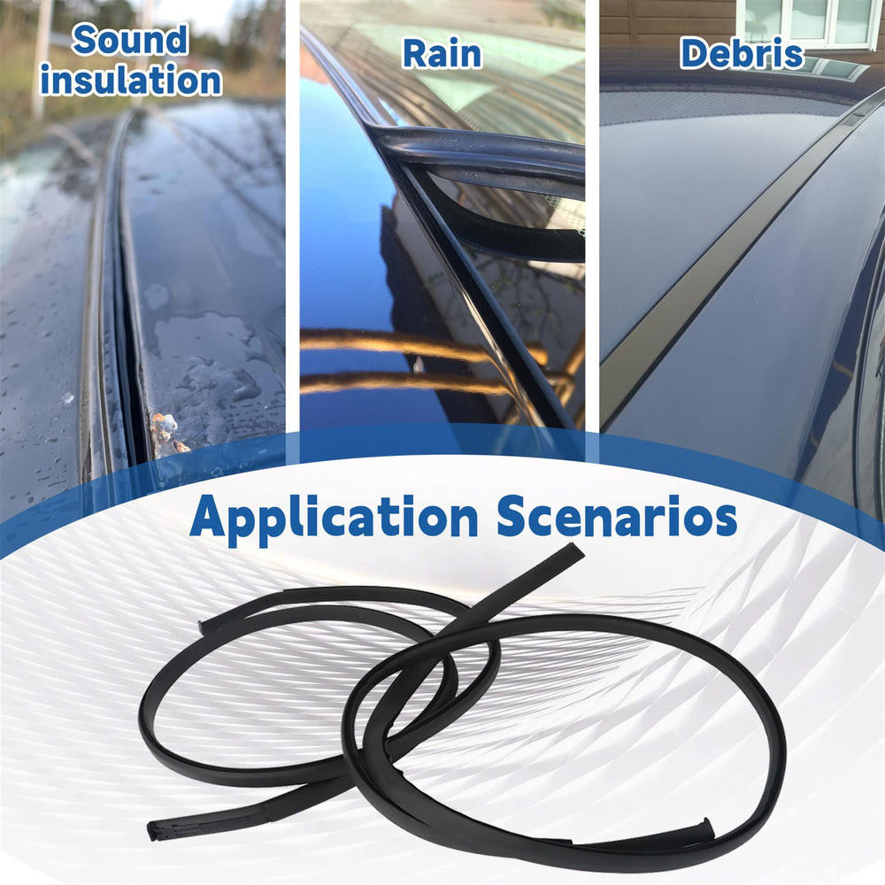 Silscvtt Corolla roof trim fitting under rain for weather protection.