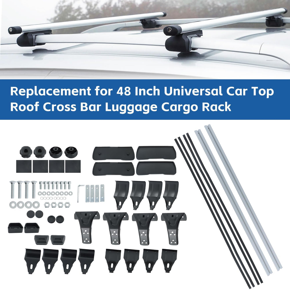 Silscvtt silver aluminum cargo rack with three clamps for versatility.