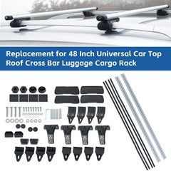 Silscvtt silver aluminum cargo rack with three clamps for versatility.