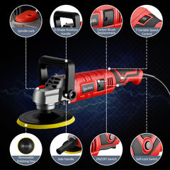 SILVEL polisher with 7-speed dial for precise speed control on paints.