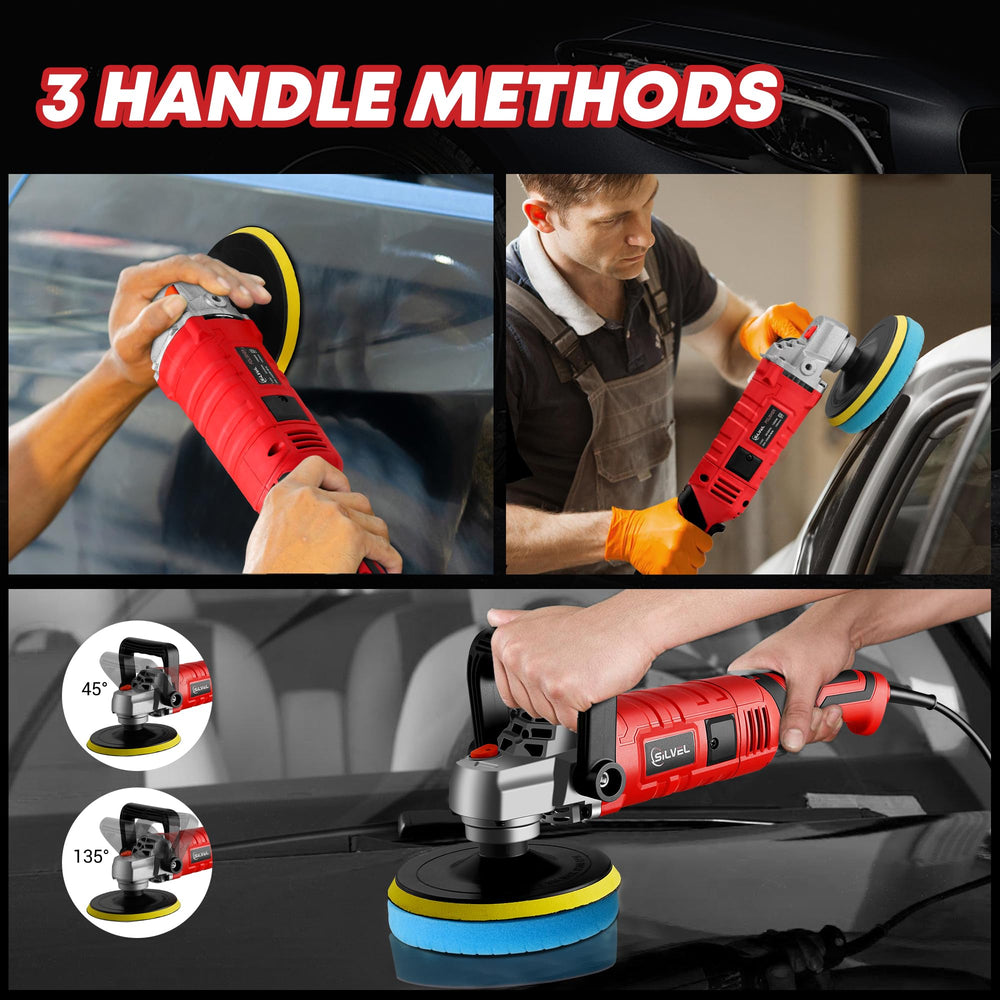 SILVEL buffer polisher with side handle for steady operation.