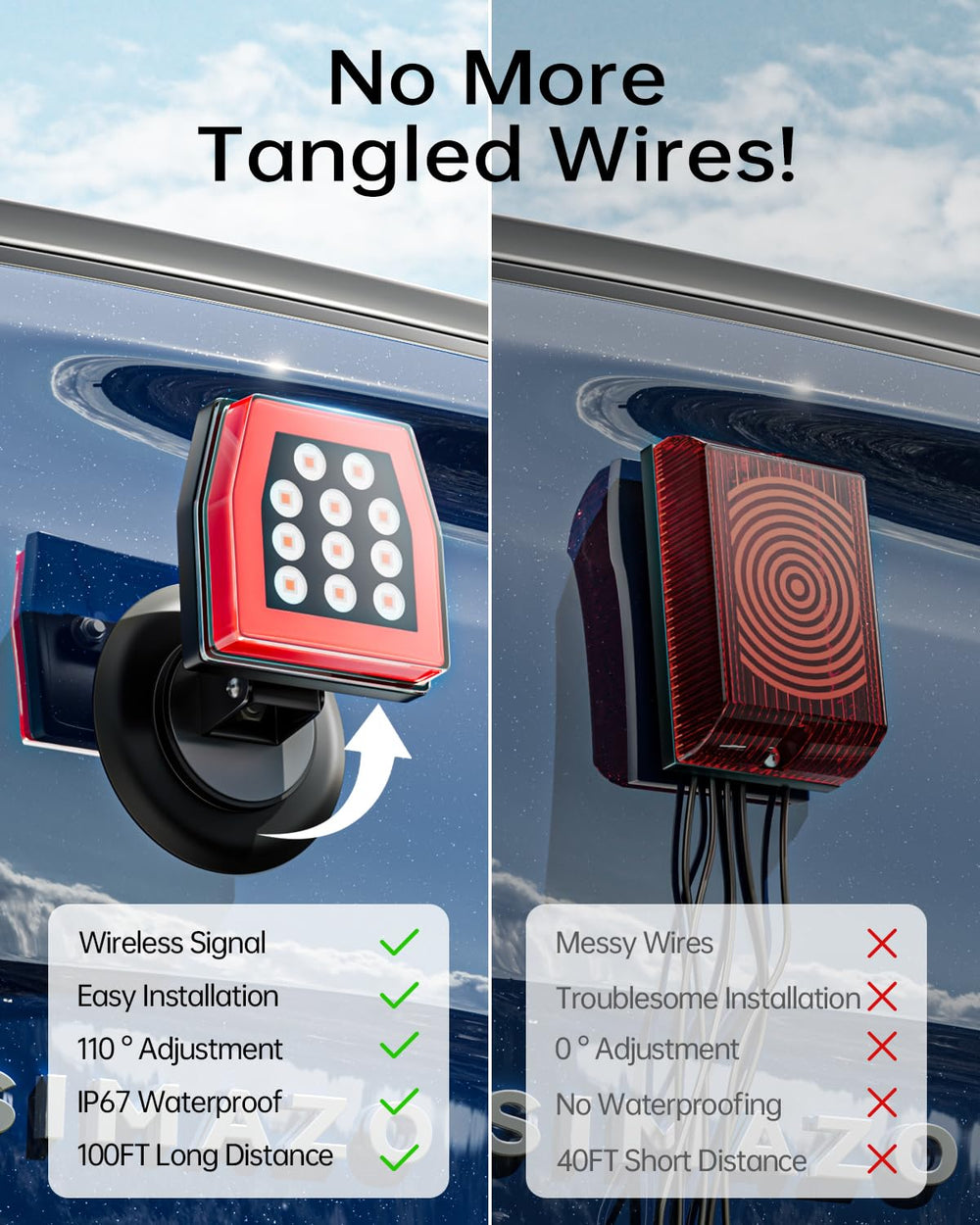 SIMAZO IP67 waterproof trailer lights endure rain and snow for reliable night visibility