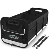 Simniam large trunk organizer with 5 compartments keeps groceries tidy on family trips