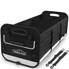 Simniam large trunk organizer with 5 compartments keeps groceries tidy on family trips